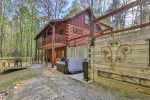 Terrace level outdoor entertainment area